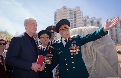 Мэр Москвы Сергей Собянин на церемонии закладки парка имени 70-летия Победы
