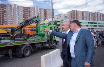 Мэр Москвы Сергей Собянин открыл новую развязку на Варшавском шоссе