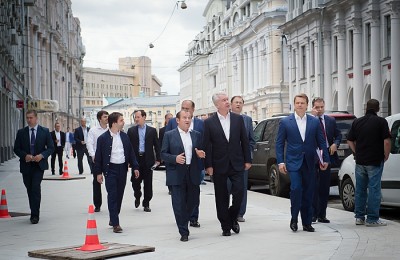 Мэр Москвы Сергей Собянин проинспектировал ход работ на Мясницкой улице